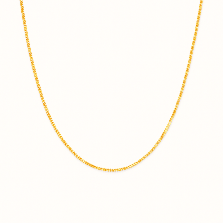 14K Yellow Gold Flat Curb Chain 18"