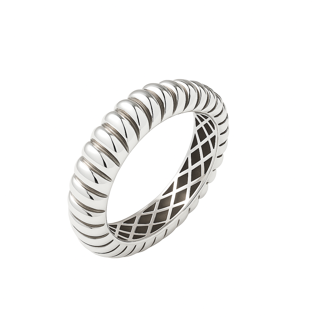 18K White Gold Ring Rope Style 3.14gr