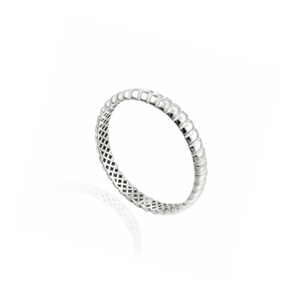 18K White Gold Cable Classic Band.