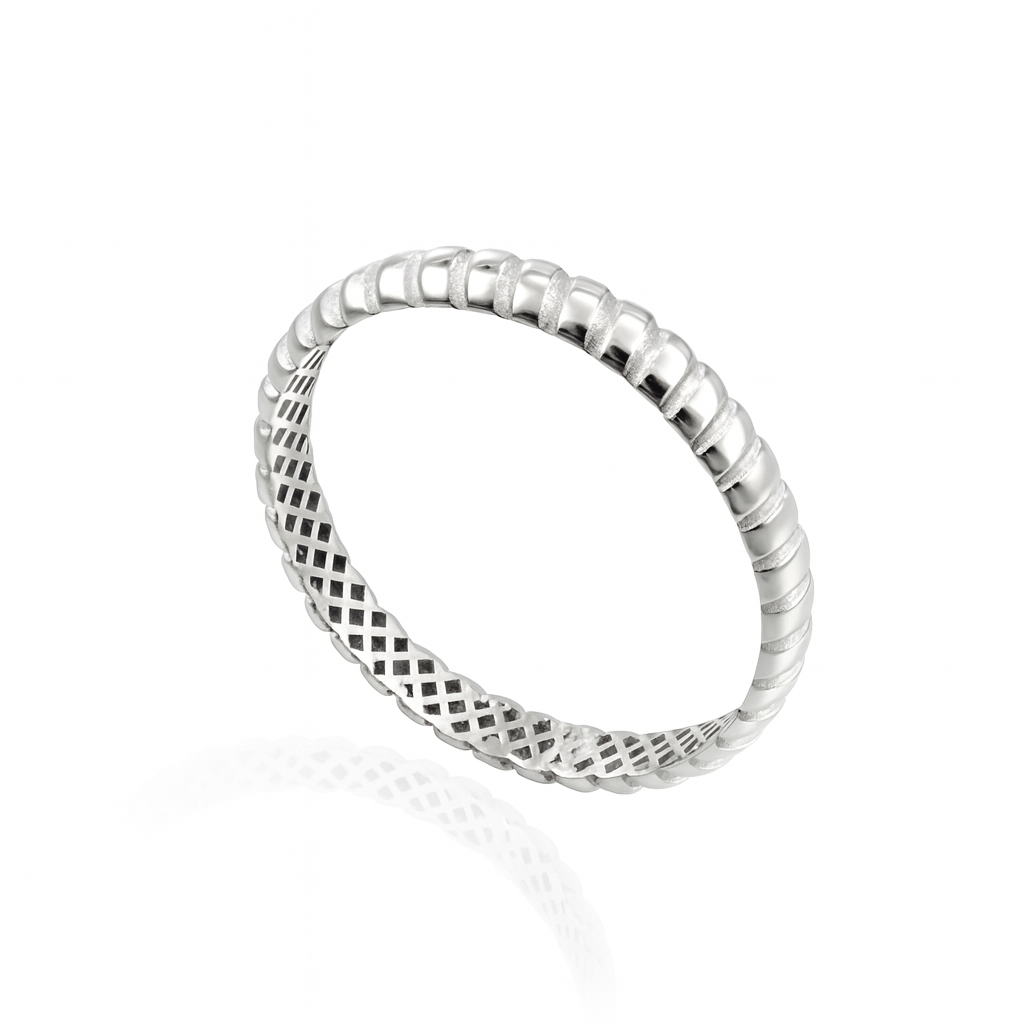 18K White Gold Twisted Rope Ring 1.5 gr