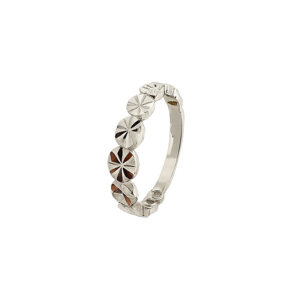 10K White Gold Diamond Cut Band
