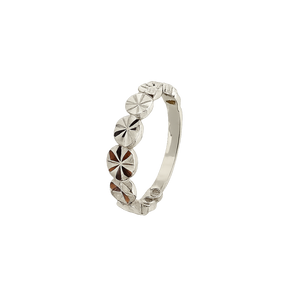 10K White Gold Diamond Cut Band