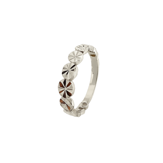 10K White Gold Diamond Cut Band