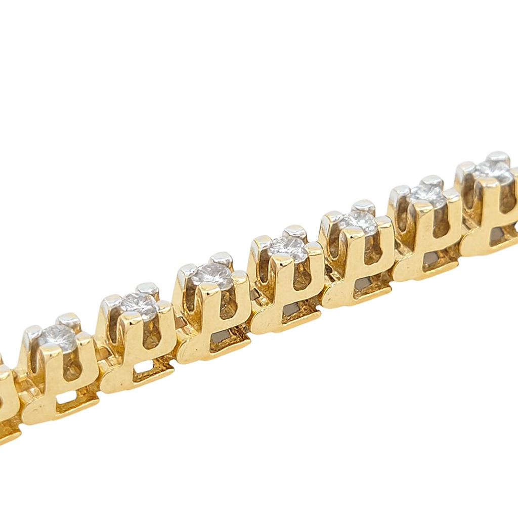 Yellow Gold Tennis Bracelet. 14k, TDW: 1.56, SI, GH