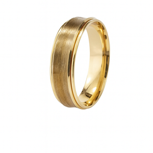 10K Yellow Gold Matte and Shiny Band