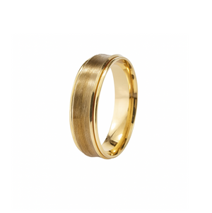10K Yellow Gold Matte and Shiny Band