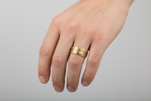10K Yellow Gold Matte and Shiny Band
