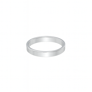 14K White Gold Flat Wedding Band 4mm Size: 9 3/4