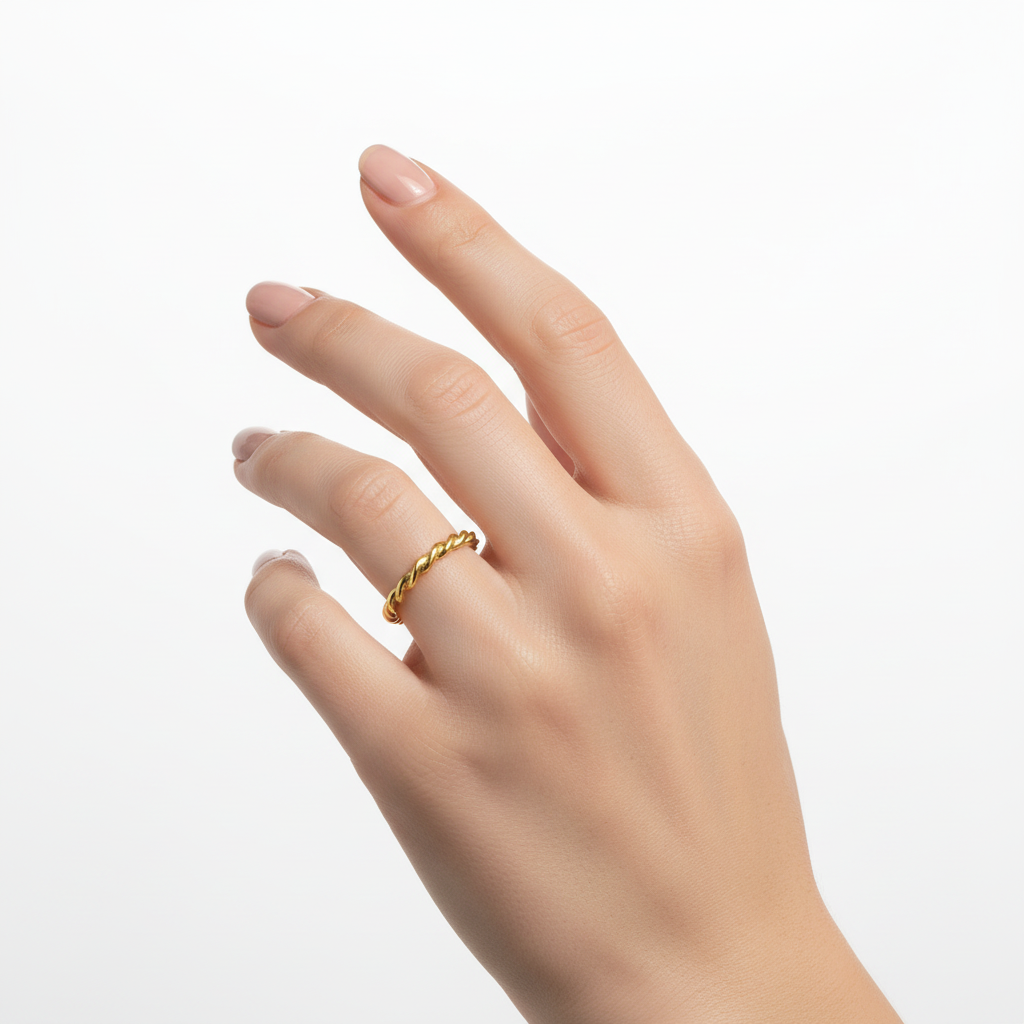 Yellow Gold Twisted Ring, 18k, 2.5gr