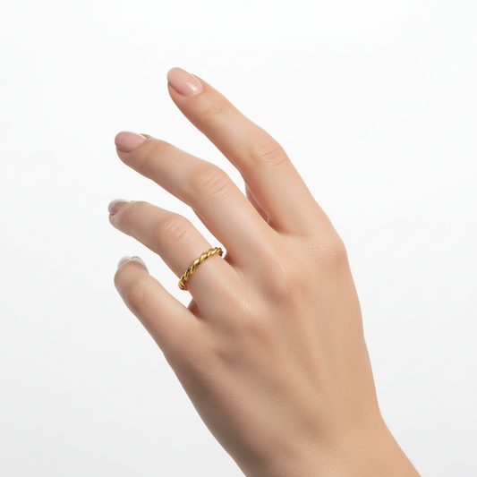 Yellow Gold Twisted Ring, 18k, 2.5gr