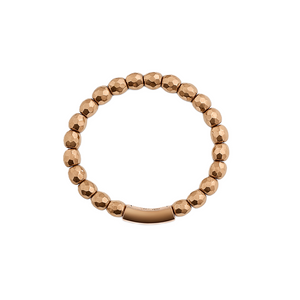 Rose Gold Tone Rotatable Faceted Bead Ring, 18k, 1.94gr