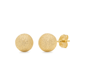 18K Yellow Gold Ball Shape Stud Earrings 2.5 gr
