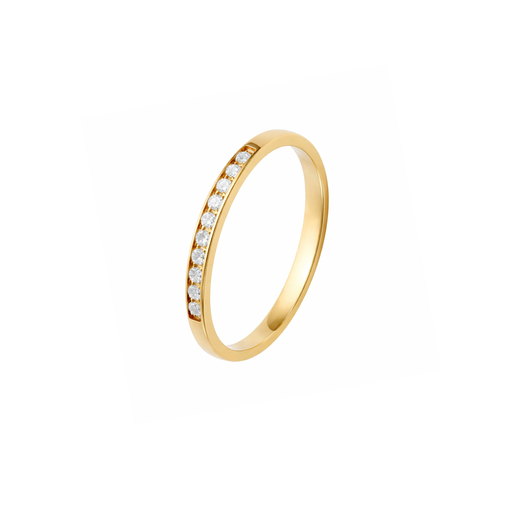 10K Yellow Gold Diamond Eternity Band, TDW: 0.1ct