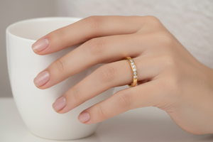 10K Classic Gold Diamond Eternity Band with 10 Natural Diamonds 0.10ct