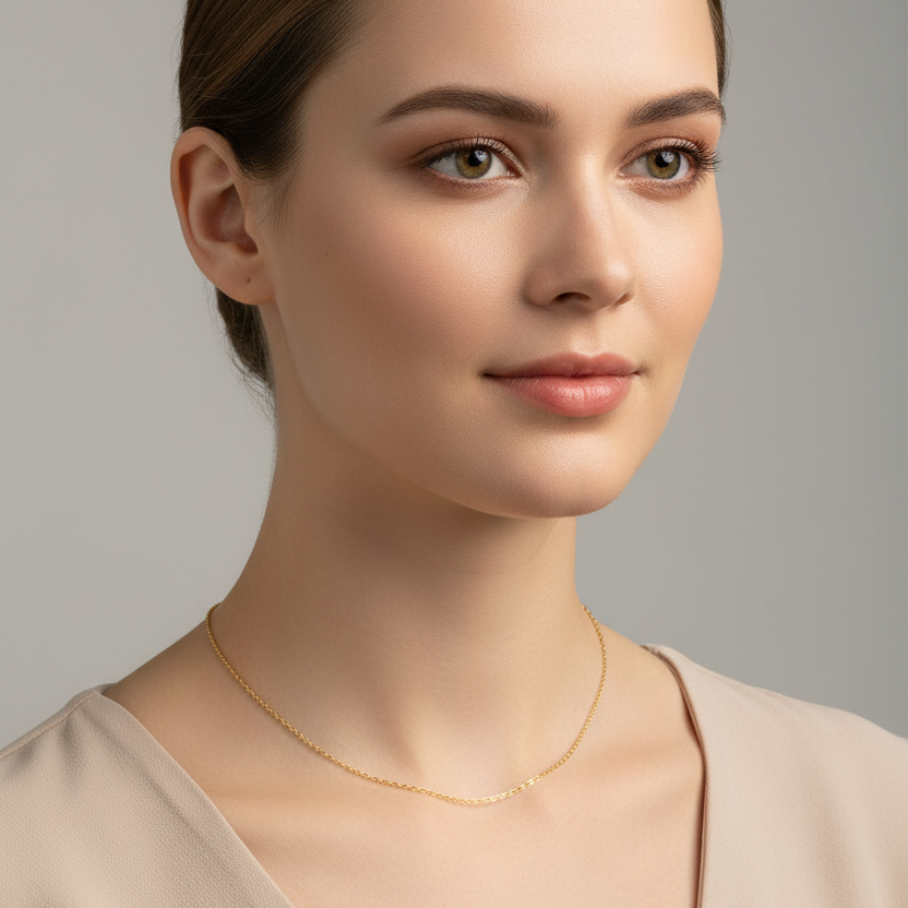 Yellow Gold Belcher Linked Chain. 18k, 2.02gr, 16