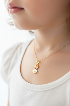 18K Yellow Gold Rabbit head Pendant