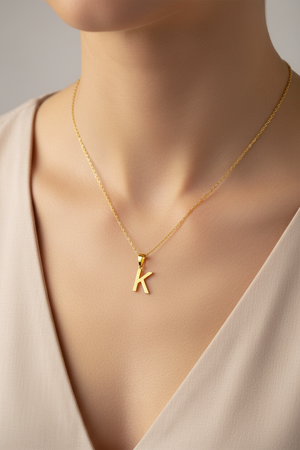 18K Yellow Gold Initial K Pendant