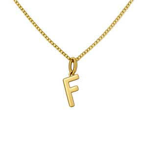 18K Yellow Gold Initial F Pendant