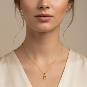 18K Yellow Gold Initial B Pendant 1.23gr