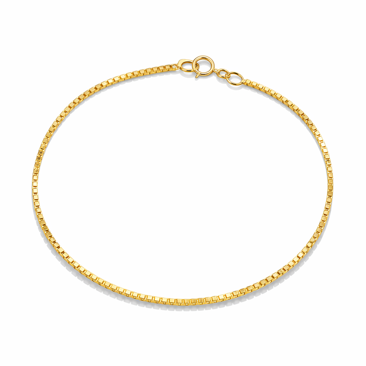14K Yellow Gold Box Chain Bracelet