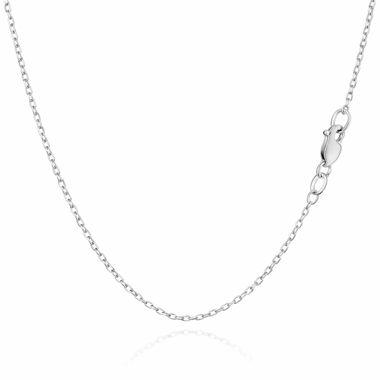 White Gold Thin Cable Link Chain 10k 16-18inch