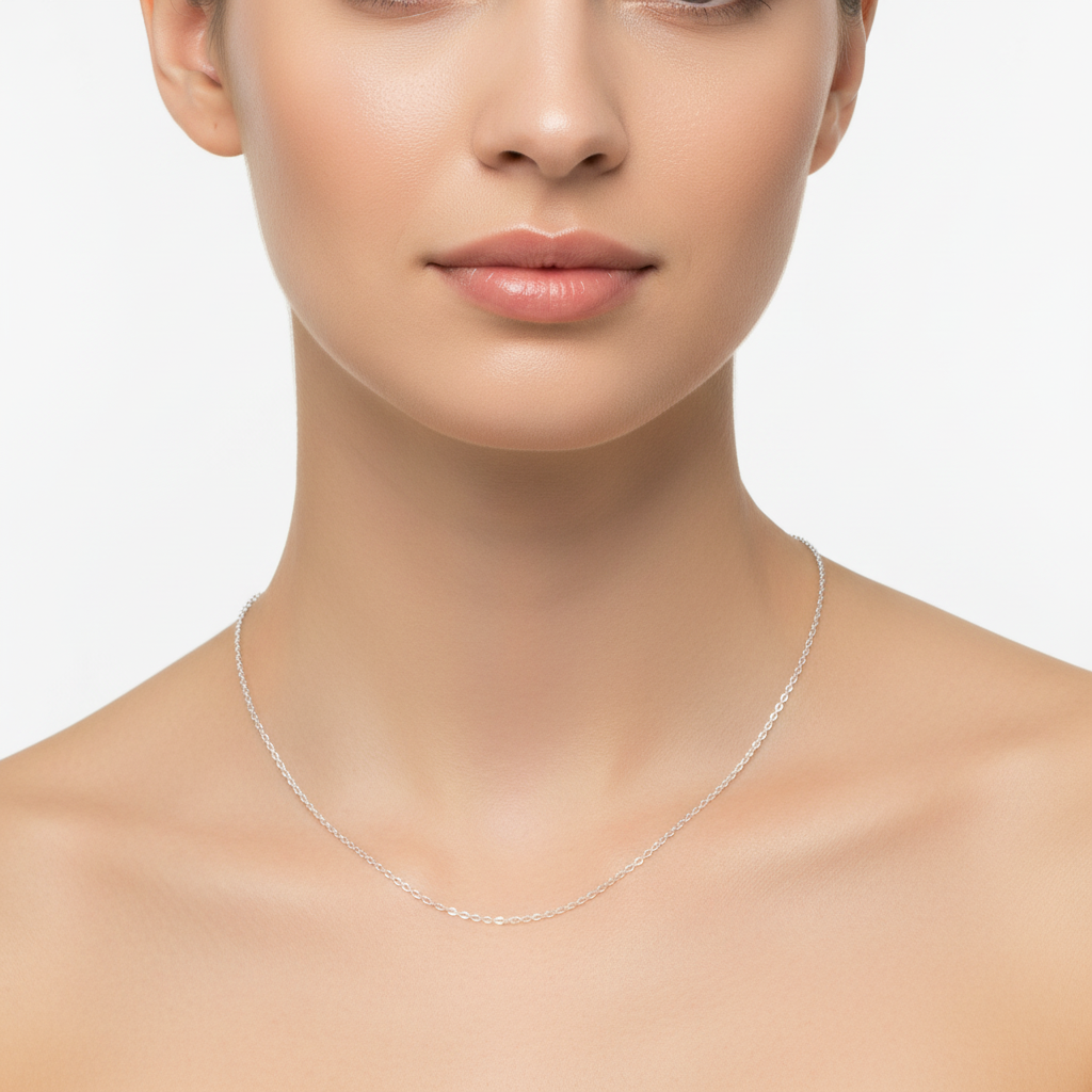 White Gold Thin Cable Link Chain 10k 16-18inch