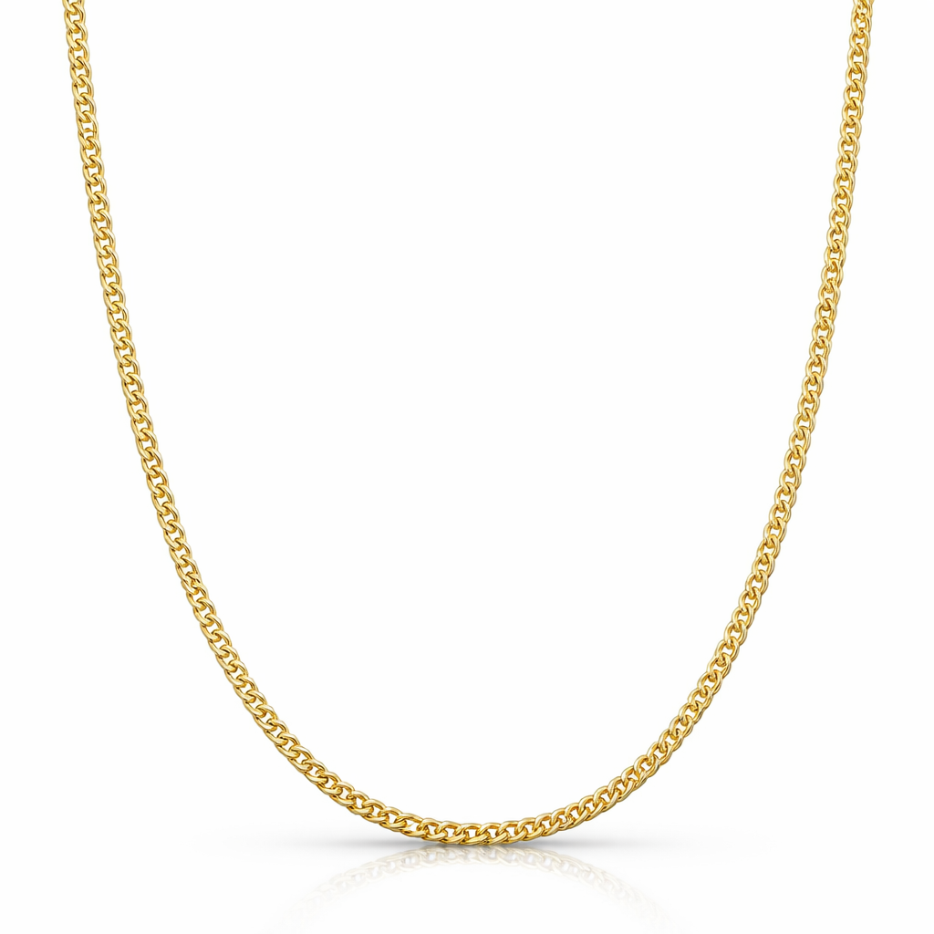 18K Yellow Gold Flat Curb Chain 20"