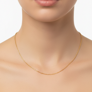 18K Yellow Gold Cable Link Chain 1.5 gr 18"