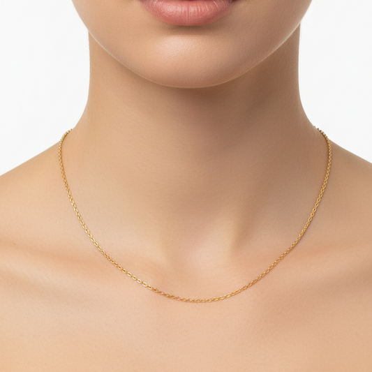 18K Yellow Gold Cable Link Chain 1.5 gr 18"