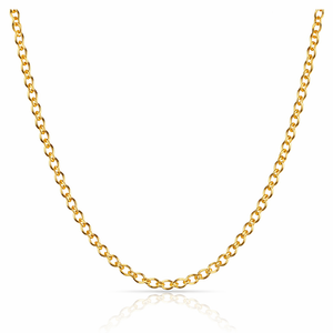18K Yellow Gold Round Cable Chain 16"
