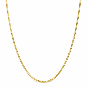 14K Yellow Gold Thin Cuban Link Gold Chain 17"