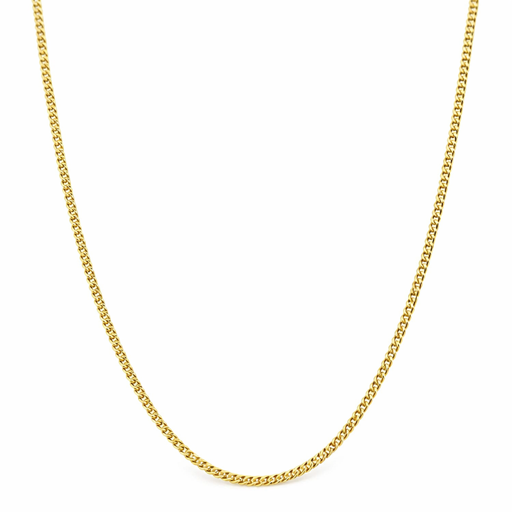 14K Yellow Gold Thin Cuban Link Gold Chain 17"