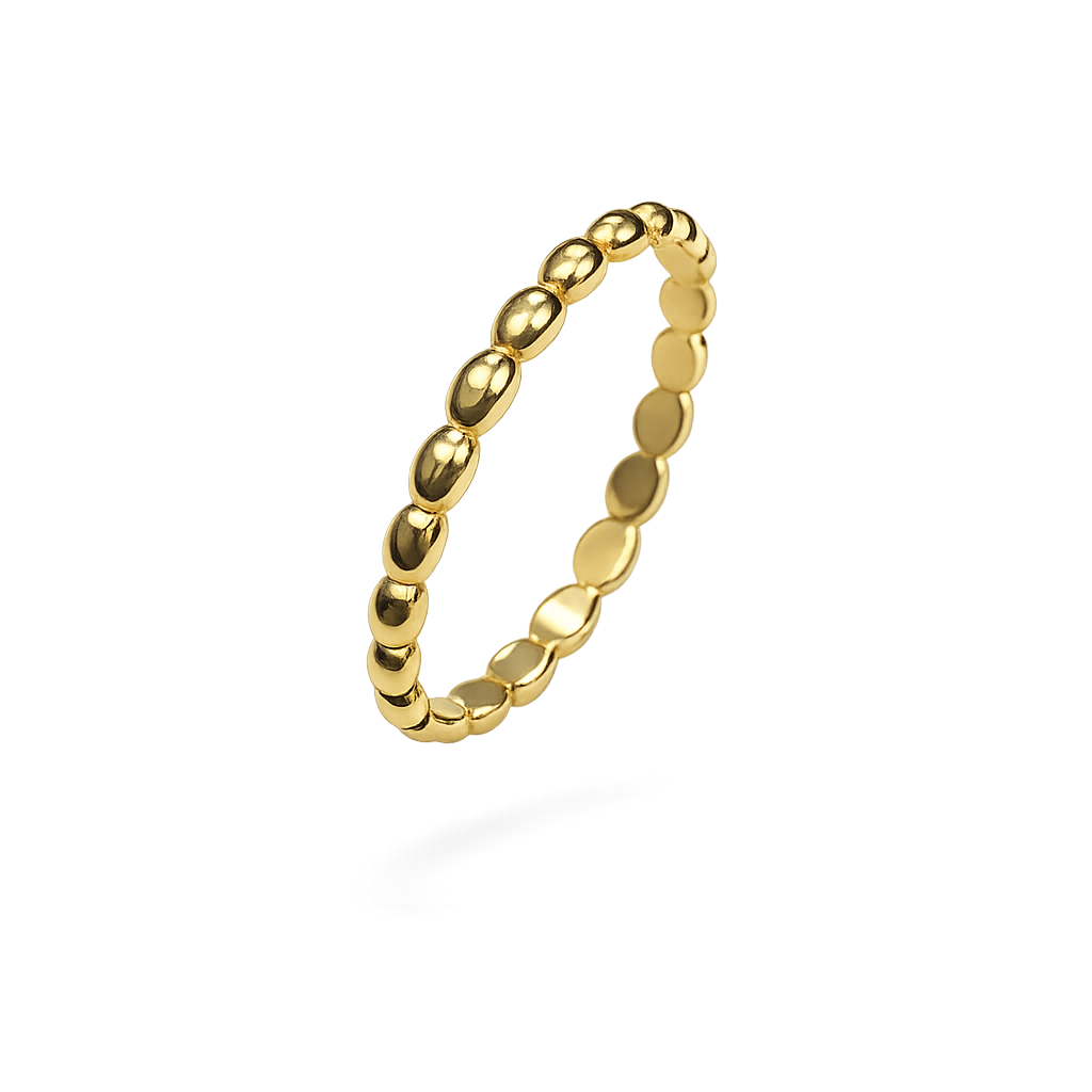 18K Yellow Gold beaded Ring