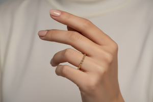 18K Yellow Gold beaded Ring
