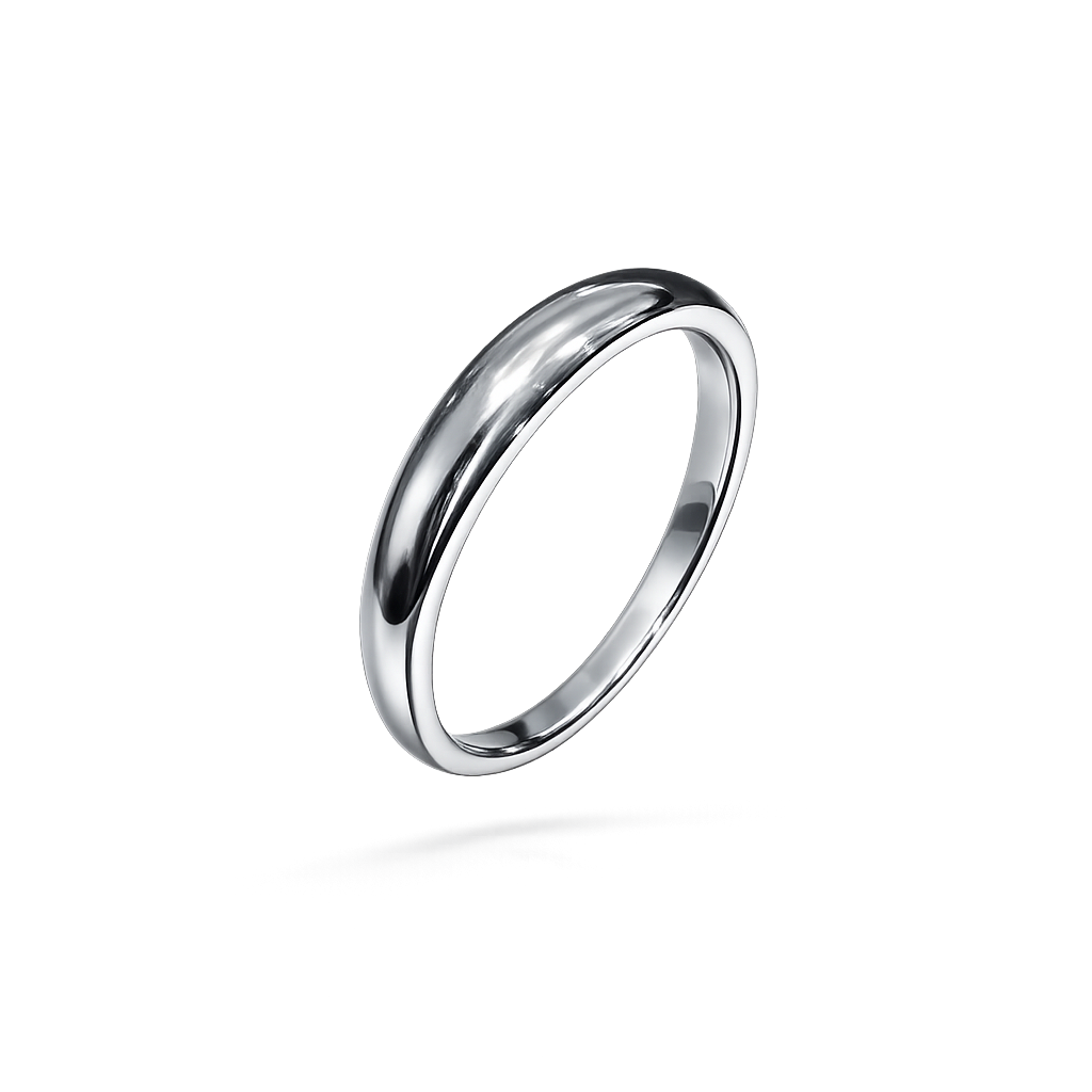 18K White Gold Tapered Band Ring 4.3 gr