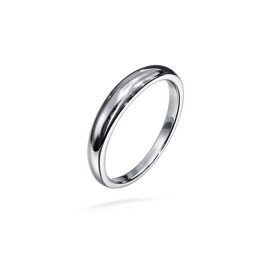 18K White Gold Tapered Band Ring 4.3 gr