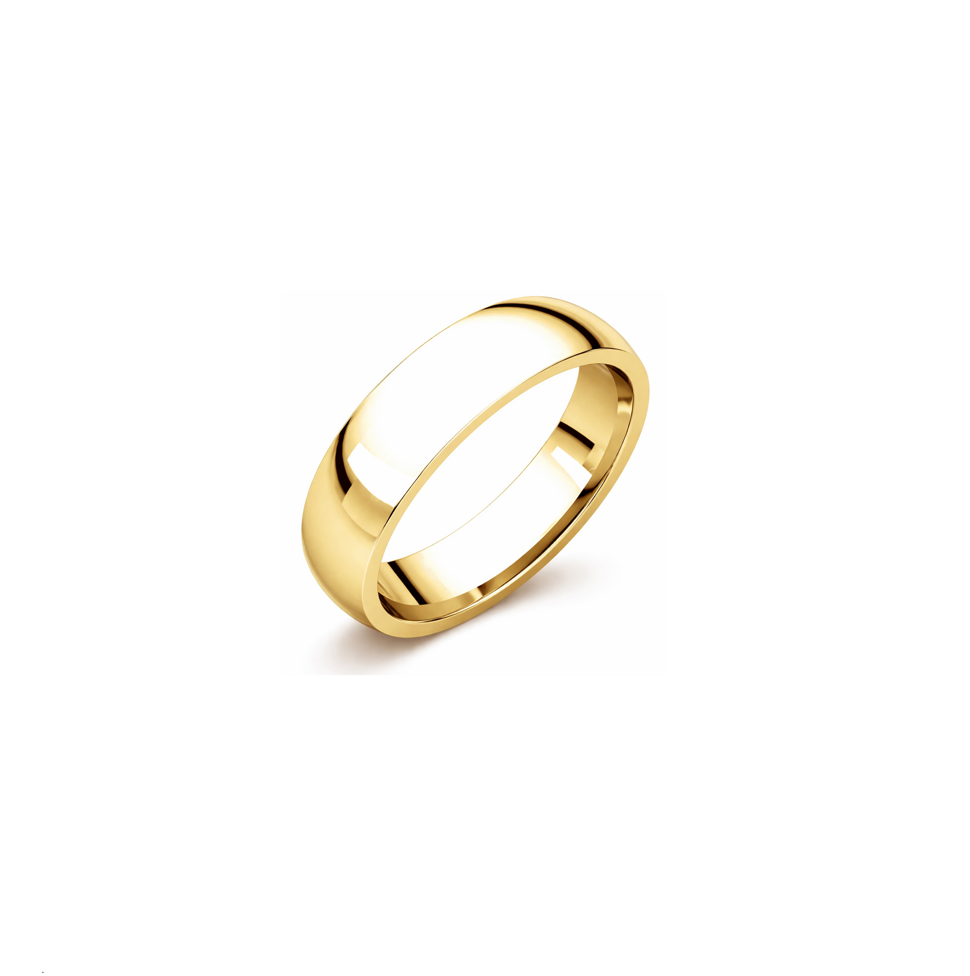 18K Yellow Gold Comfortable Band, Width: 5.6mm