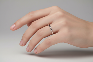 10K White Gold 2mm Wedding Band 2mm Size 8