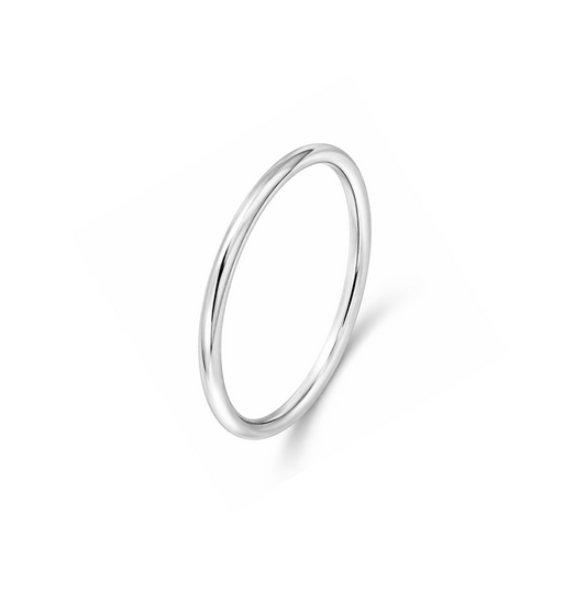 14K White Gold Band, Width: 1.8mm Thickness: 1.6mm