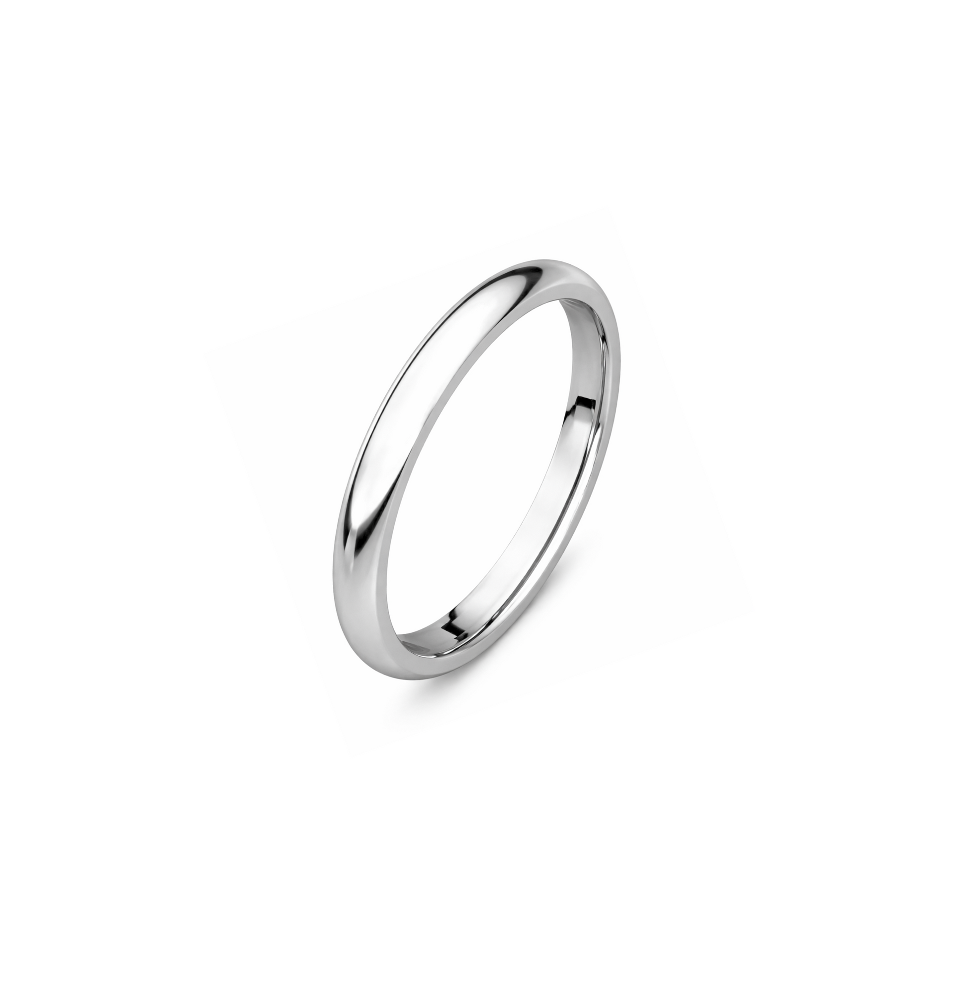 10K White Gold Half-Dome Comfort Band. 4mm