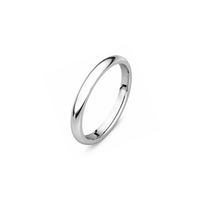 10K White Gold Half-Dome Comfort Band. 4mm