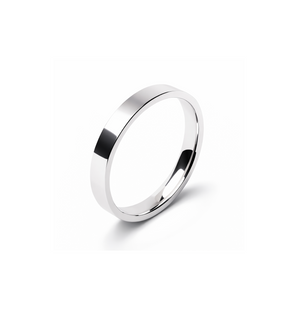 14K White Gold Flat Simple Thin Band