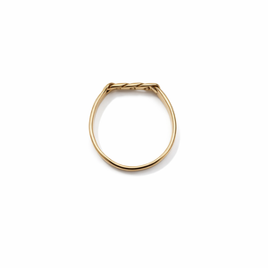 Yellow Gold Ring with Chain on Top 14k 4mm