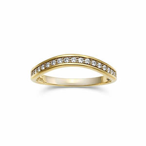 18K Two – Tone s Band with One Row CZ 2.47 gr