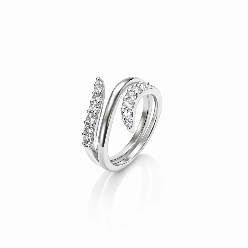 10K White Gold Diamond Ring Triple Shank TDW: 0.45ct SI GH