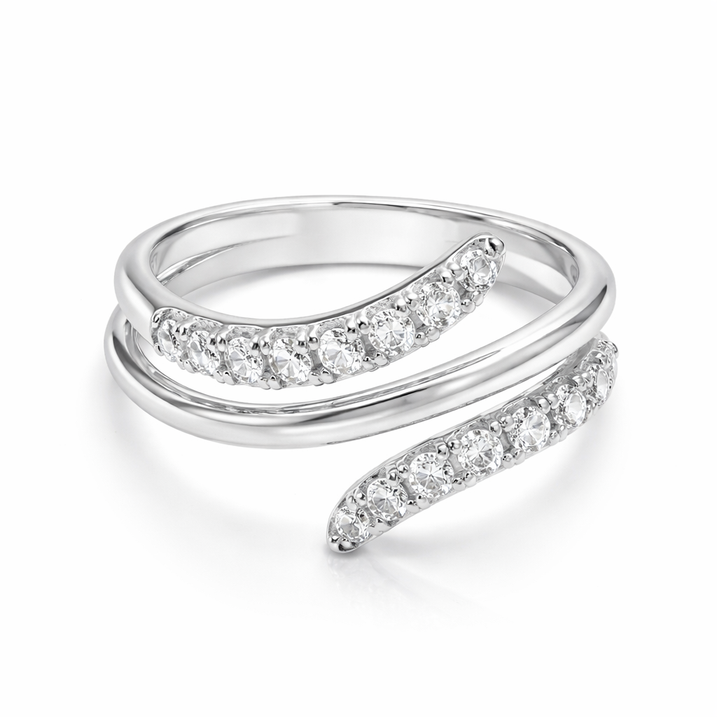 10K White Gold Diamond Ring Triple Shank TDW: 0.45ct SI GH