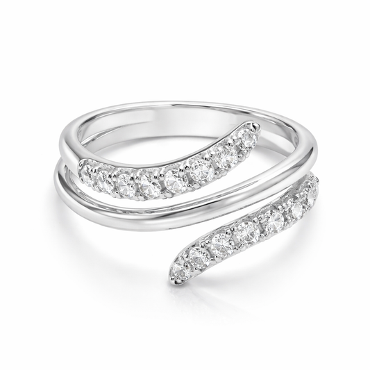 10K White Gold Diamond Ring Triple Shank TDW: 0.45ct SI GH
