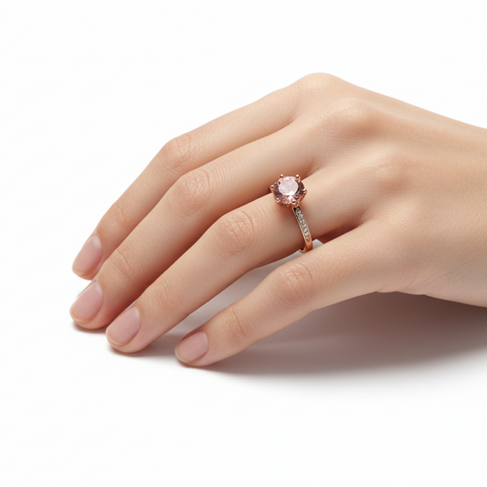 925 Sterling Silver Rose Plated Sterling Silver Ring