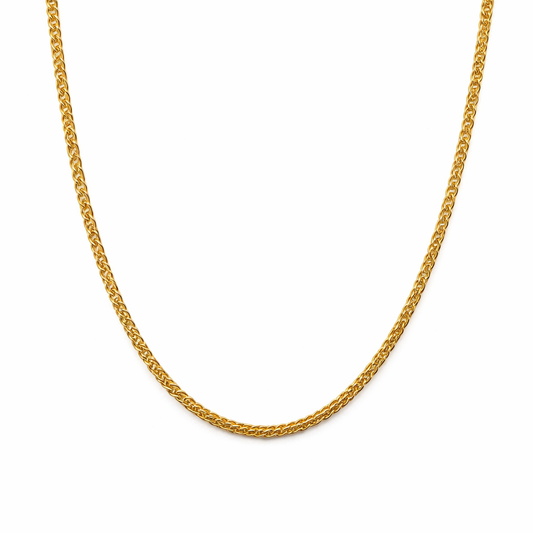 Yellow Gold Chain Wheat Links 18k 20 inches 9.95 gr