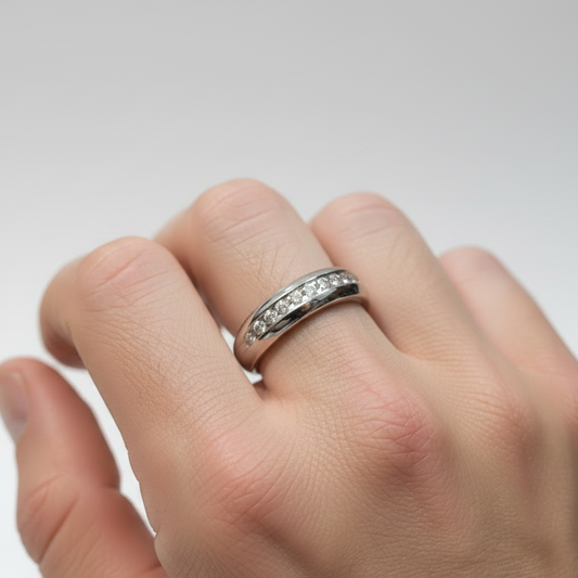10K White Gold Channel Setting Diamond Band